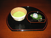 あじさい饅頭とお抹茶　550円